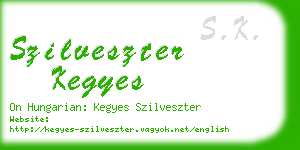 szilveszter kegyes business card